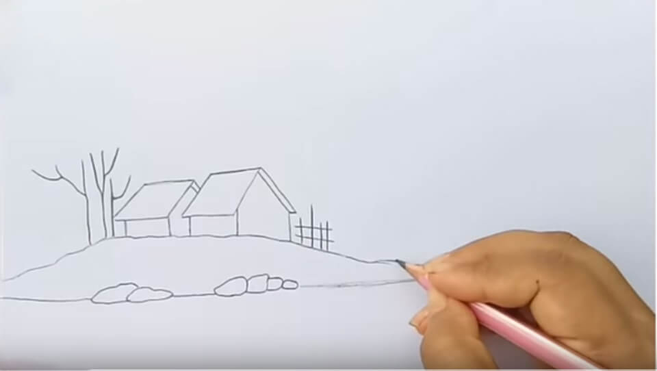 Hướng dẫn vẽ tranh phong cảnh bằng bút chì đơn giản mà đẹp