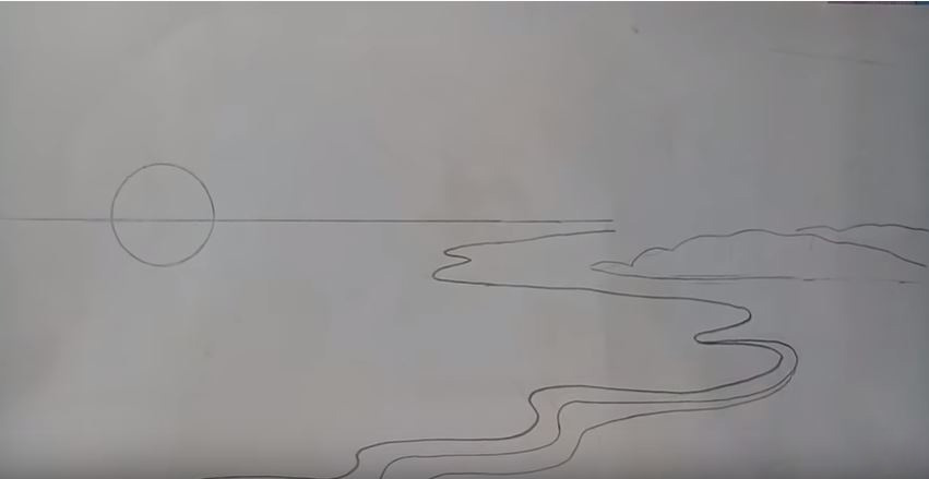 Lưu trữ vẽ tranh phong cảnh biển bằng bút chì Tranh Treo Tường AmiA Tô Điểm Không Gian Sống
