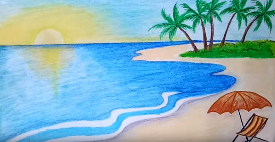 10 cách vẽ tranh phong cảnh biển đơn giản mà vô cùng đẹp