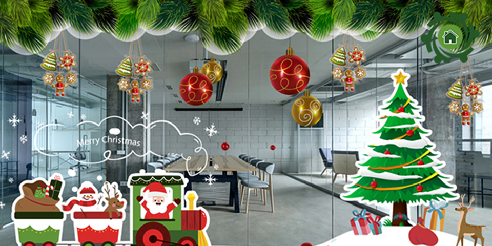 Decal trang trí Noel thiết kế theo yêu cầu khách hàng của Lala Shop