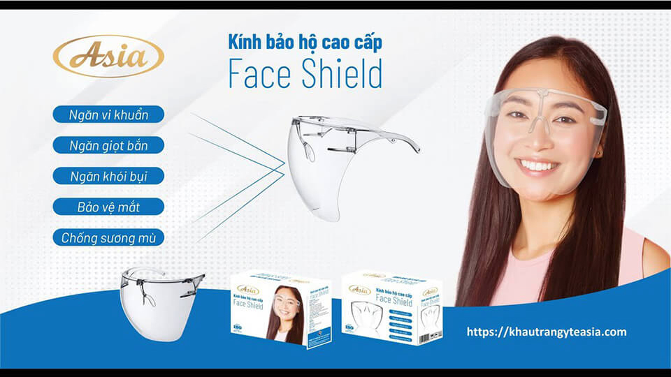  Mặt nạ kính bảo hộ chống giọt bắn chính hãng Face Shield ASIA với rất nhiều ưu điểm nổi bật là một trong những sự lựa chọn hàng đầu dành cho mọi người trước đại dịch Covid-19