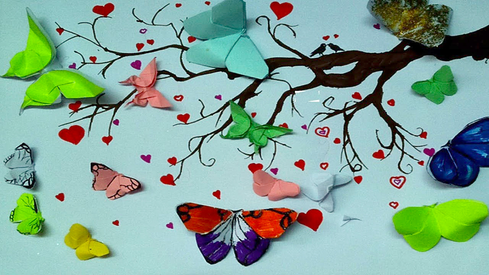 Tranh bướm giấy dán tường ấn tượng