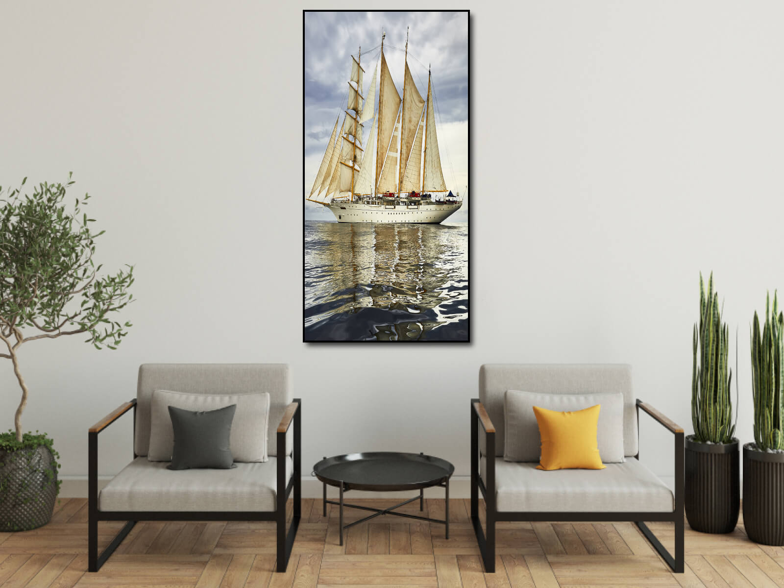 Tranh phong thủy thuận buồm xuôi gió khổ lớn 45x90cm