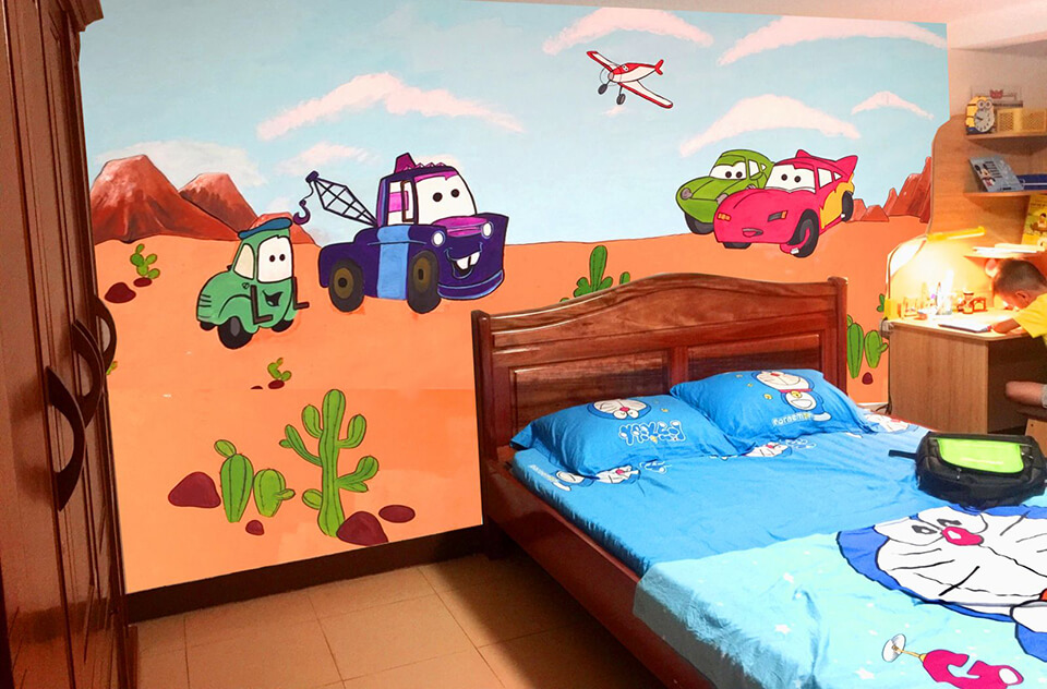 Tranh vẽ tường phòng ngủ cho bé